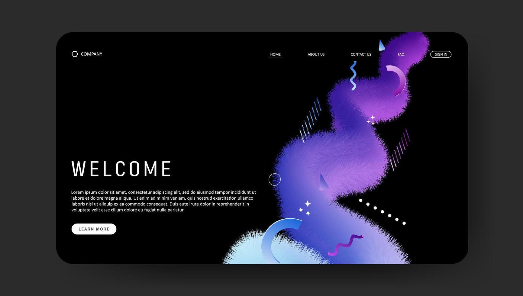 3d background for landing page with gradient shape, geometric shapes, website template vector