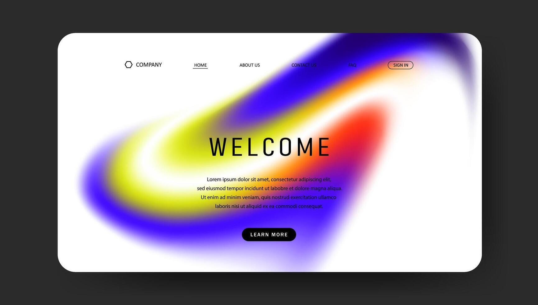 futuristic web page with fluid gradient design vector