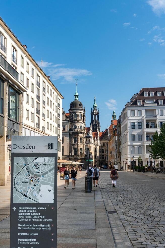 Dresden, Germany-august 15, 2022-Walking through the streets of Dresden on a sunny day photo