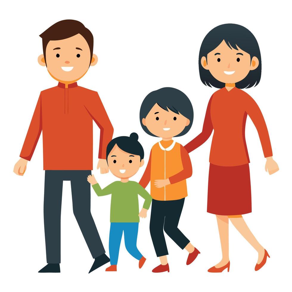 Family Walking Side by Side vector