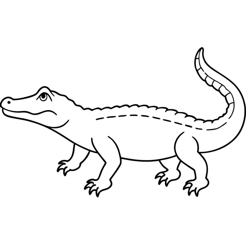 Adorable Crocodile Outline Designs vector