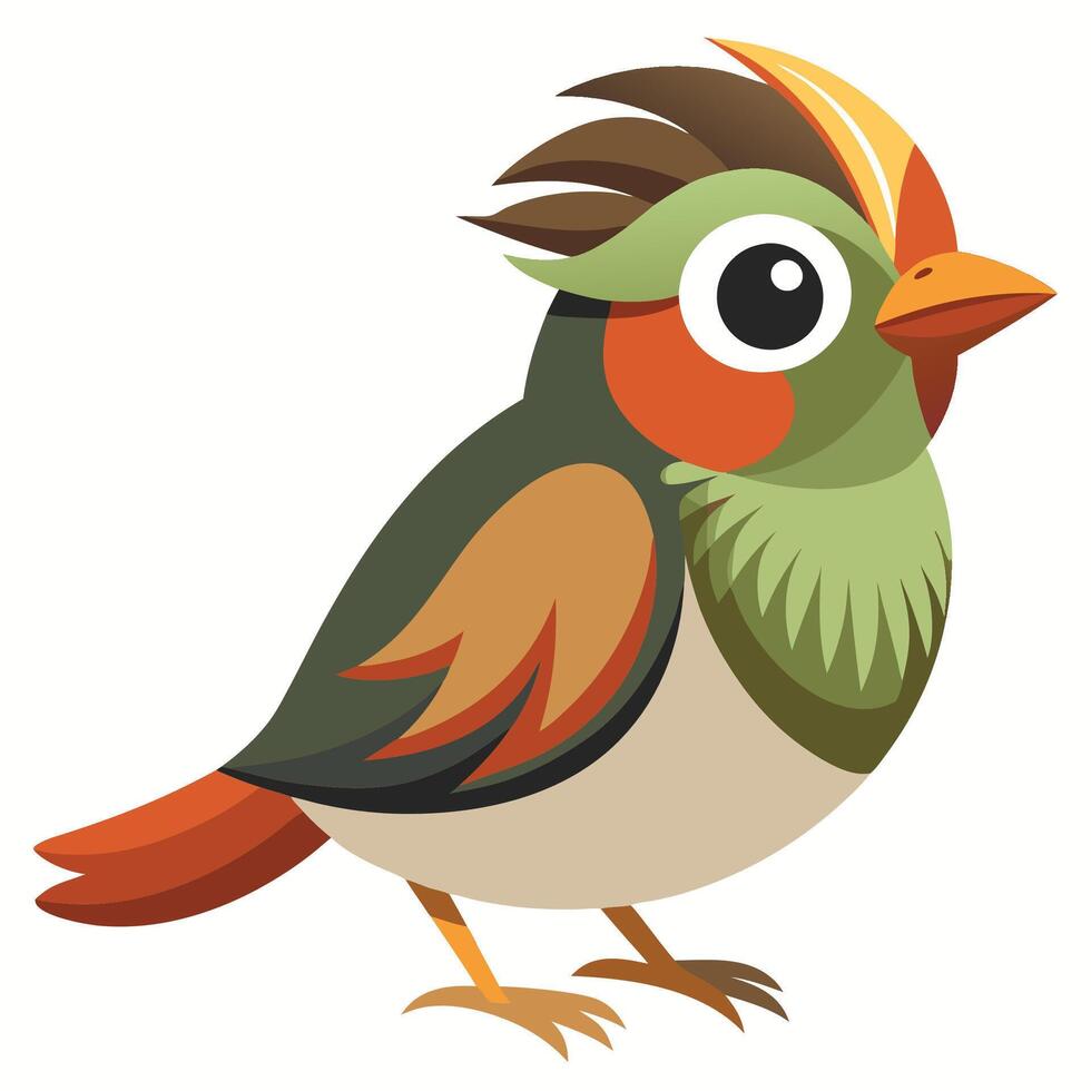 Bird Alone on White vector