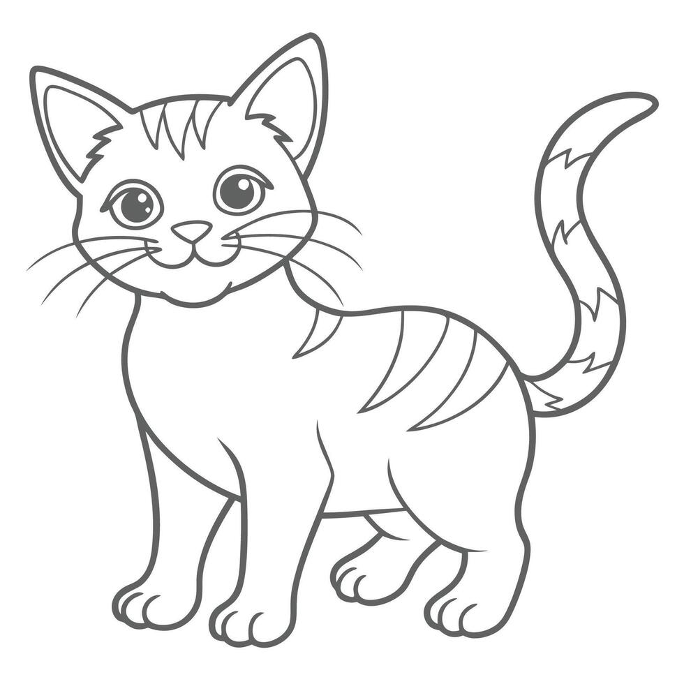 Sweet Kitty Outline Sketches vector