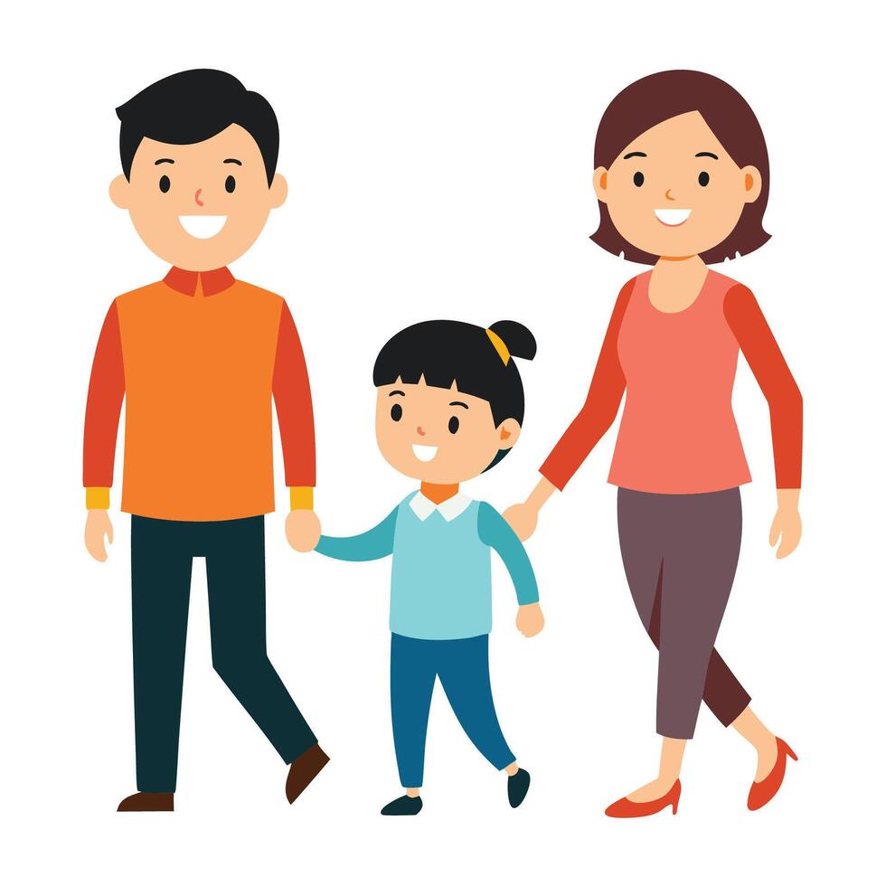 Together on a Family Walk vector