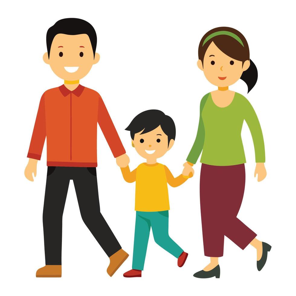 Family Stroll Together vector