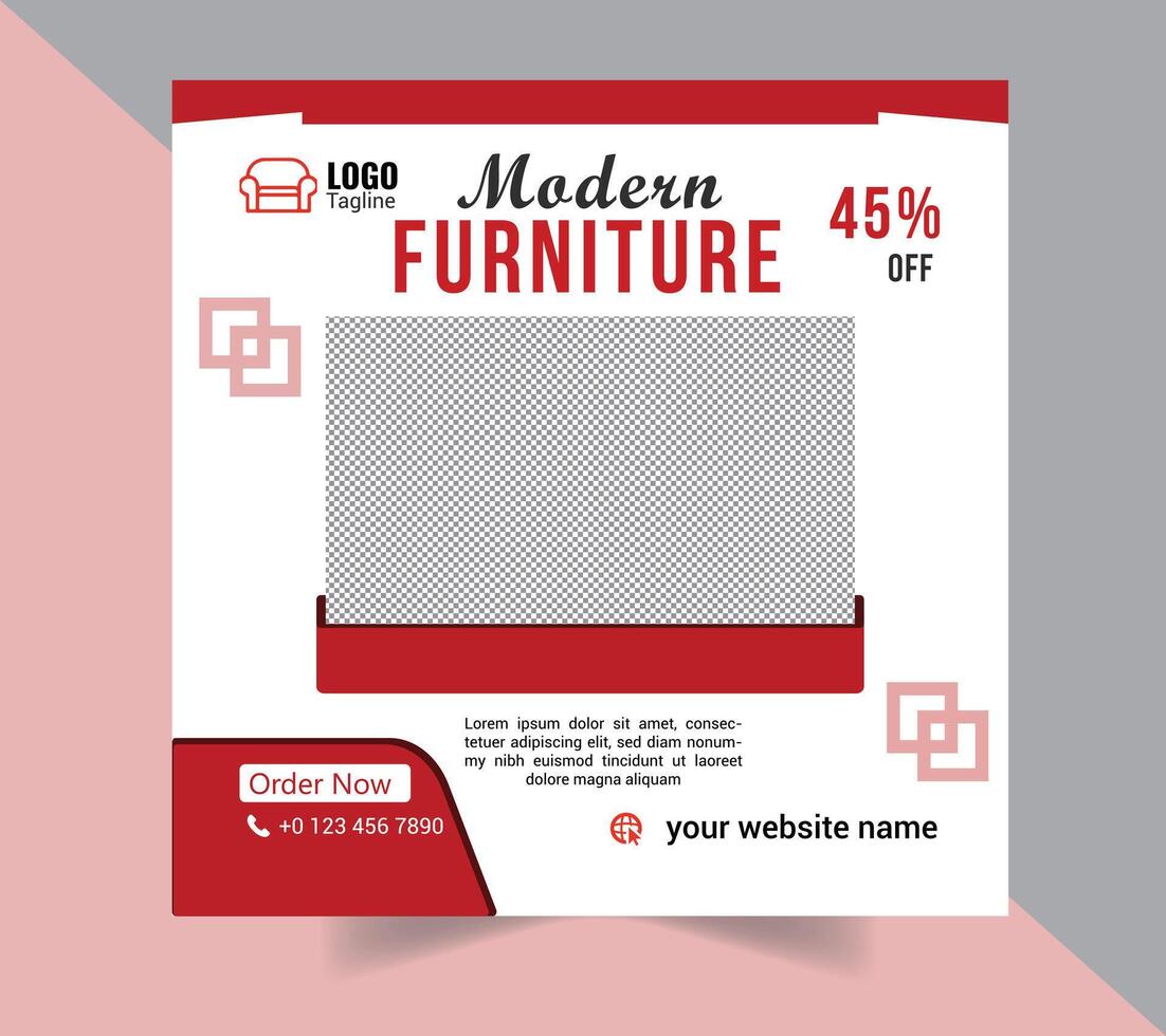 MODERN FURNITURE SOCIAL MEDIA BANNER DESIGN vector