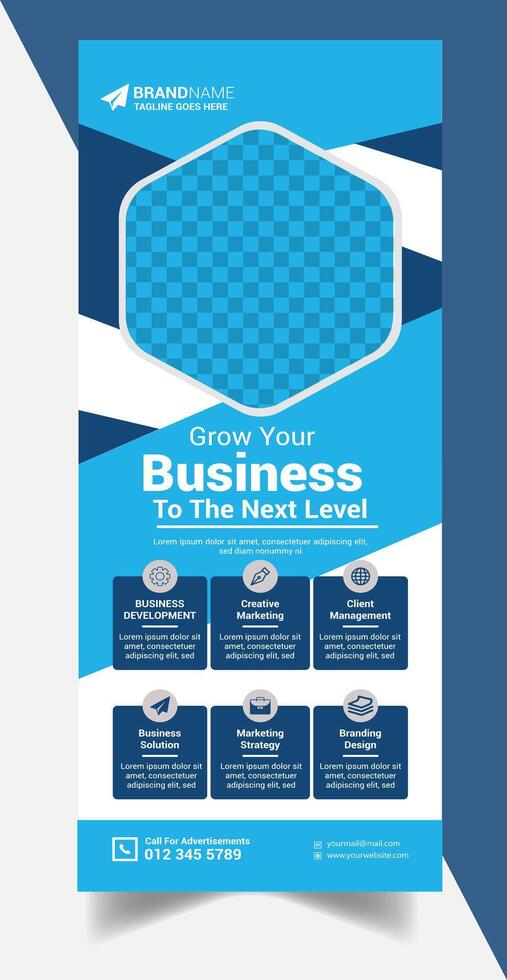 Professional corporate roll up banner or full up banner template vector