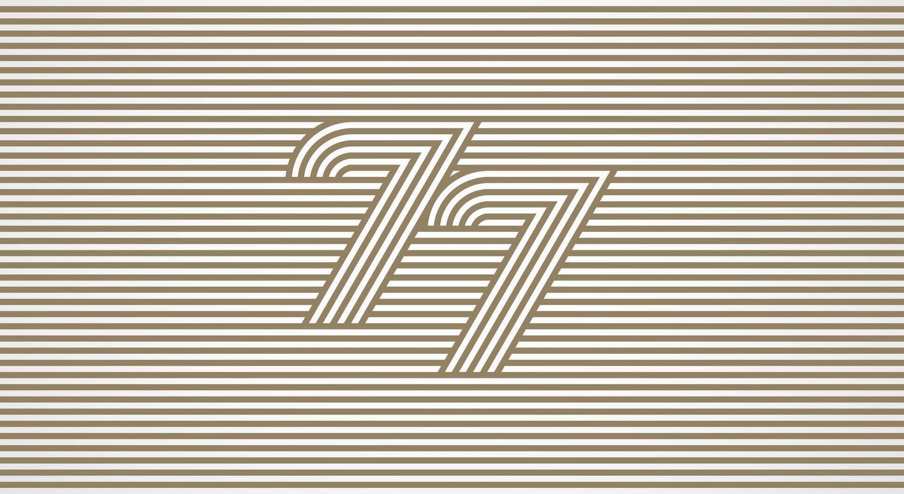 Number 77 logo design Inspiration, Number 77 logo multi line style that blends into the line background, flat design logo template, illustration vector