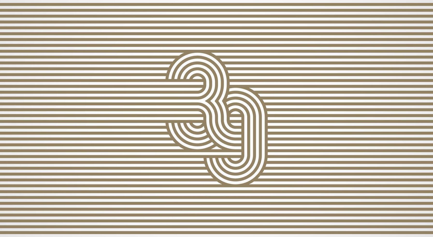 Number 39 logo design Inspiration, Number 39 logo multi line style that blends into the line background, flat design logo template, illustration vector