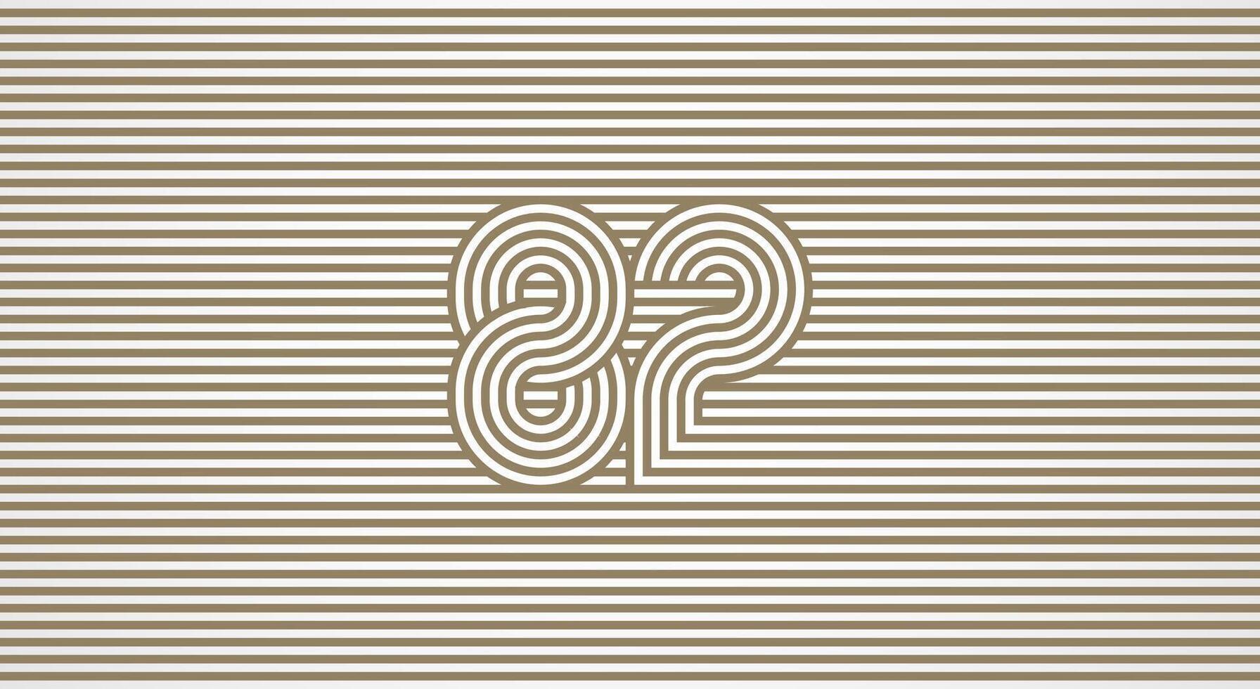 Number 82 logo design Inspiration, Number 82 logo multi line style that blends into the line background, flat design logo template, illustration vector