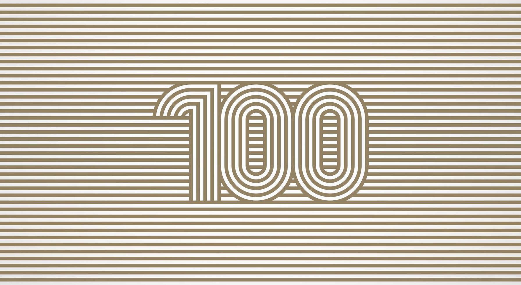 Number 100 logo design Inspiration, Number 100 logo multi line style that blends into the line background, flat design logo template, illustration vector