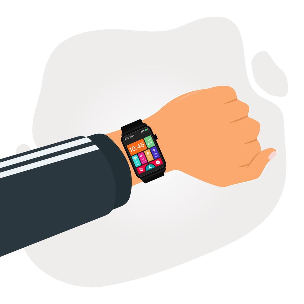 Hand with smart watch design illustration vector