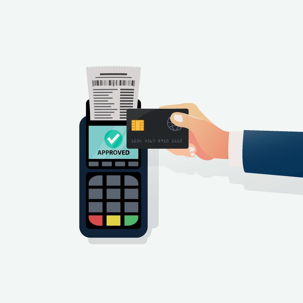 Tap card payment approved illustration vector