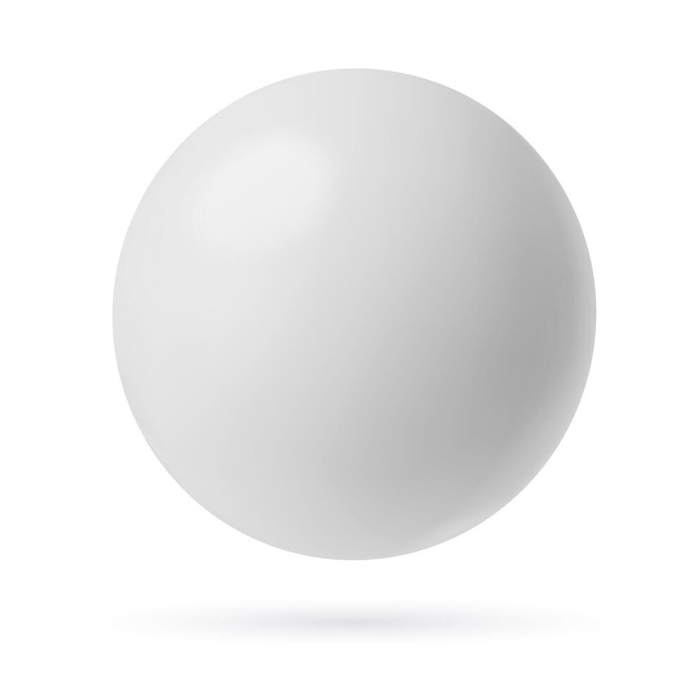 White sphere 3D realistic abstract shape illustration isolated on white background vector