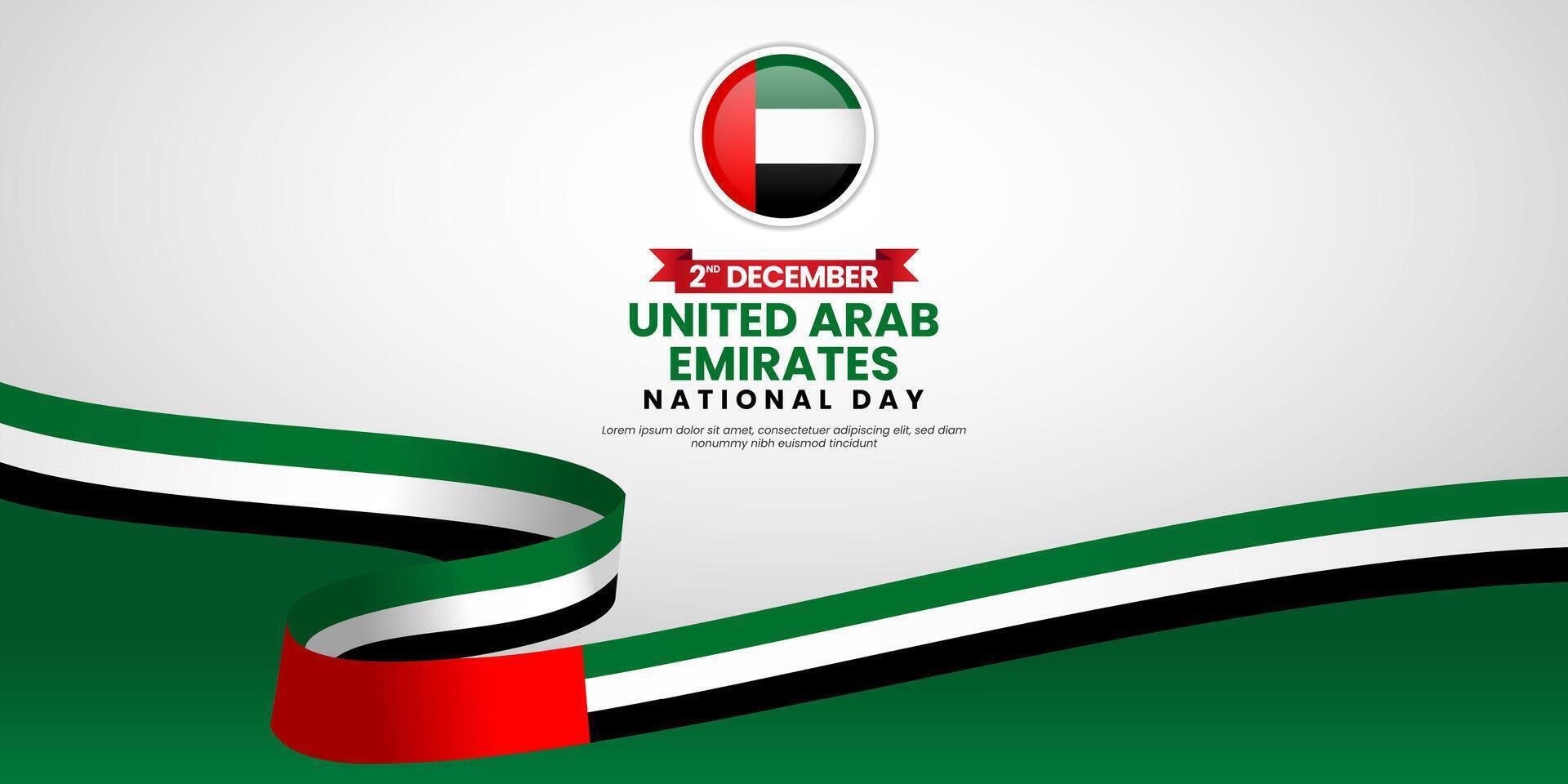United Arab Emirates National Day Banner Background for Poster, Greeting Card with blank space area vector