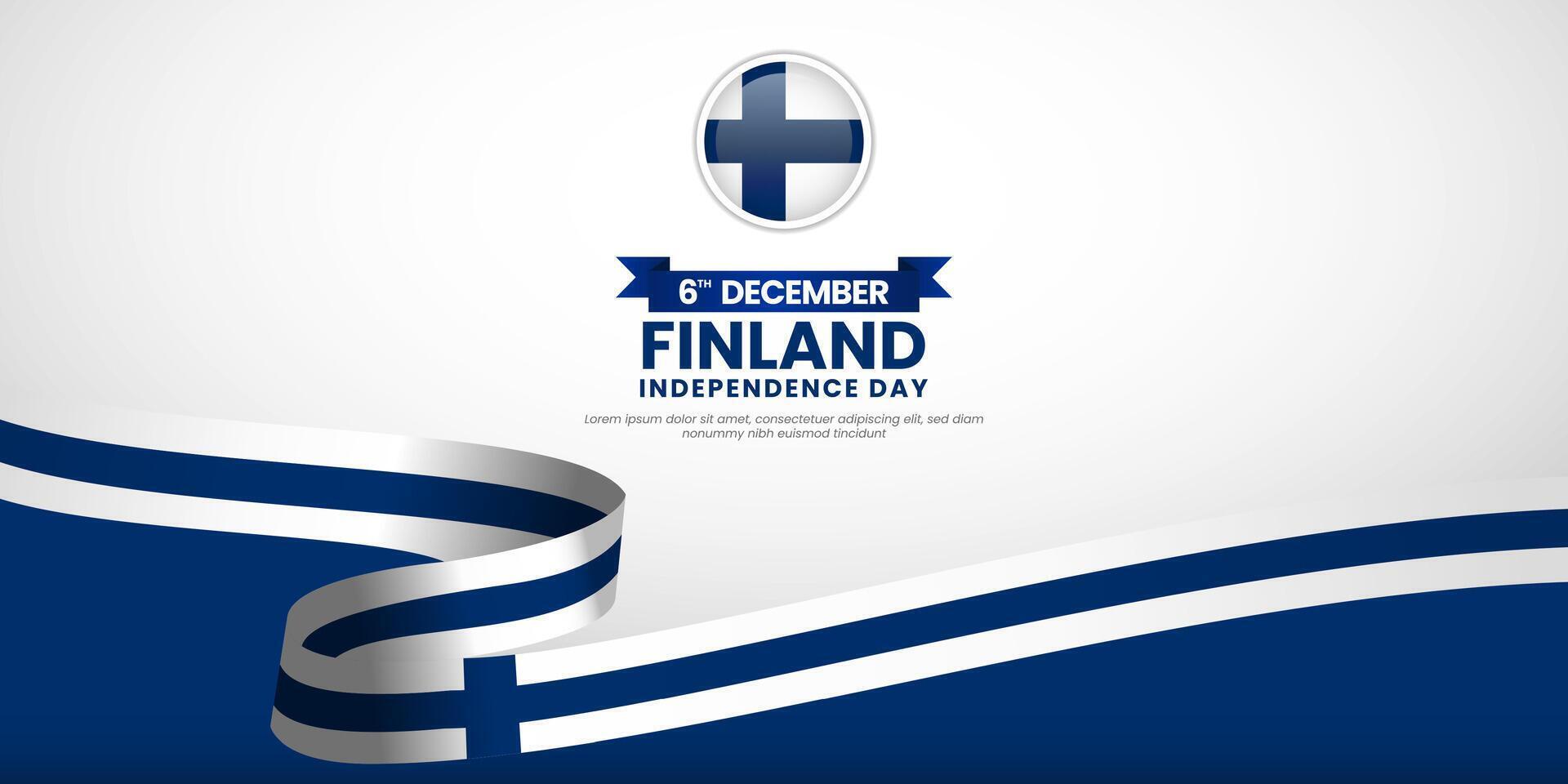 Finland independence day celebration Banner Background with Waving flag and blank text space vector