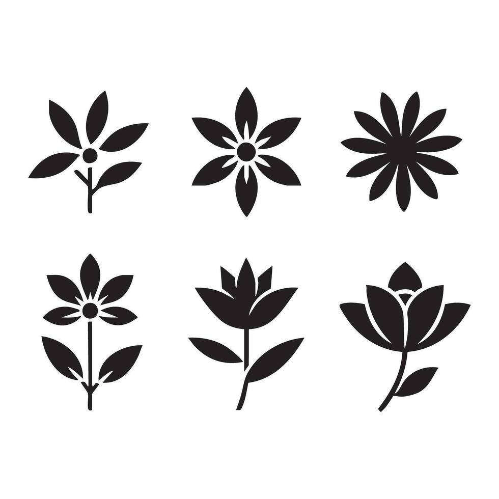 White canvas adorned with elegant flower silhouettes vector