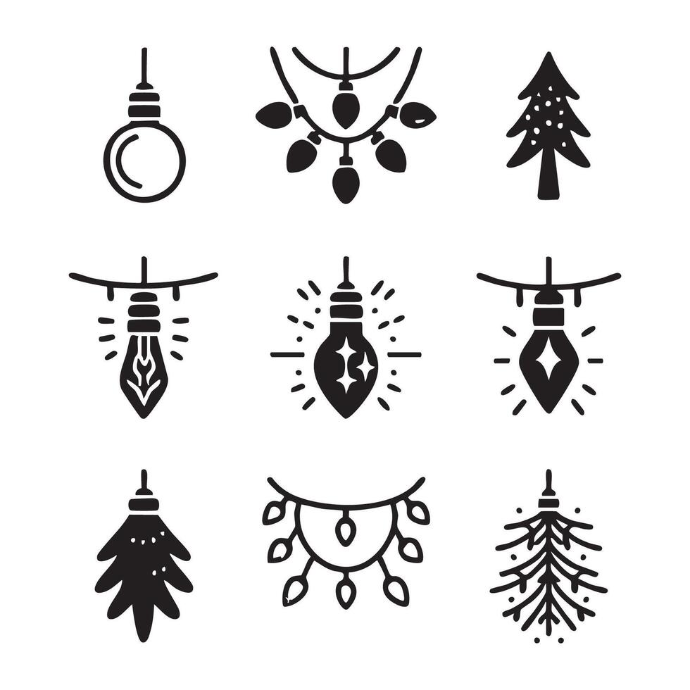 Christmas light silhouette display on a white background vector