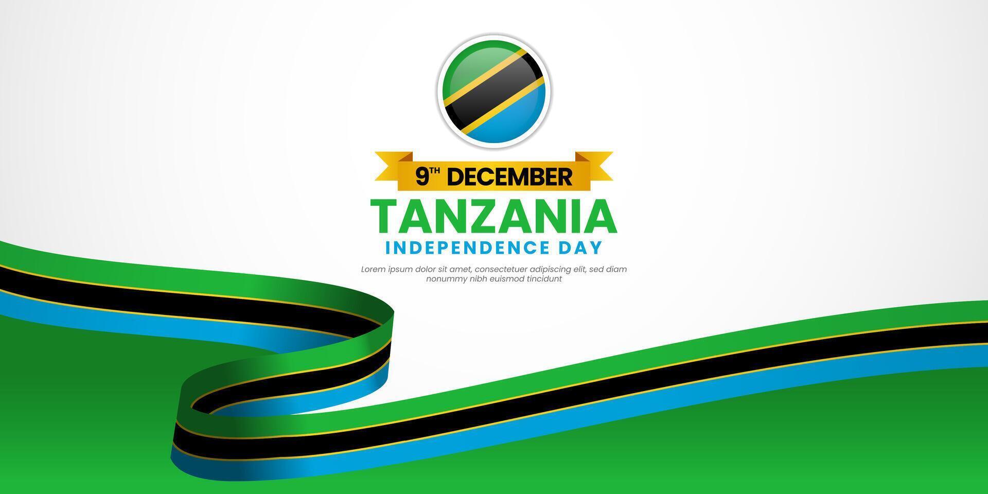 Happy Tanzania Independence Day Celebration Background Design for Poster, Banner, Advertising, Greeting Card or Print Design Element vector