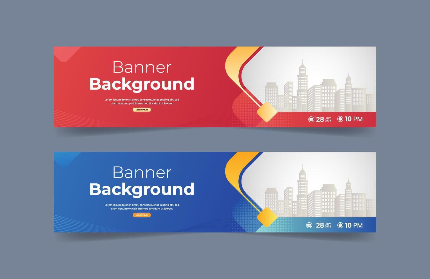 Set of abstract horizontal background template vector