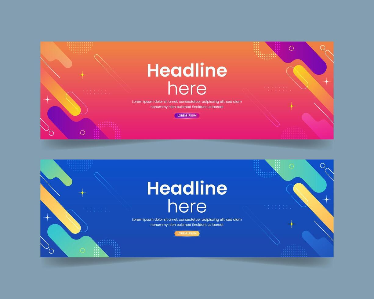 Set of simple business banner design vector