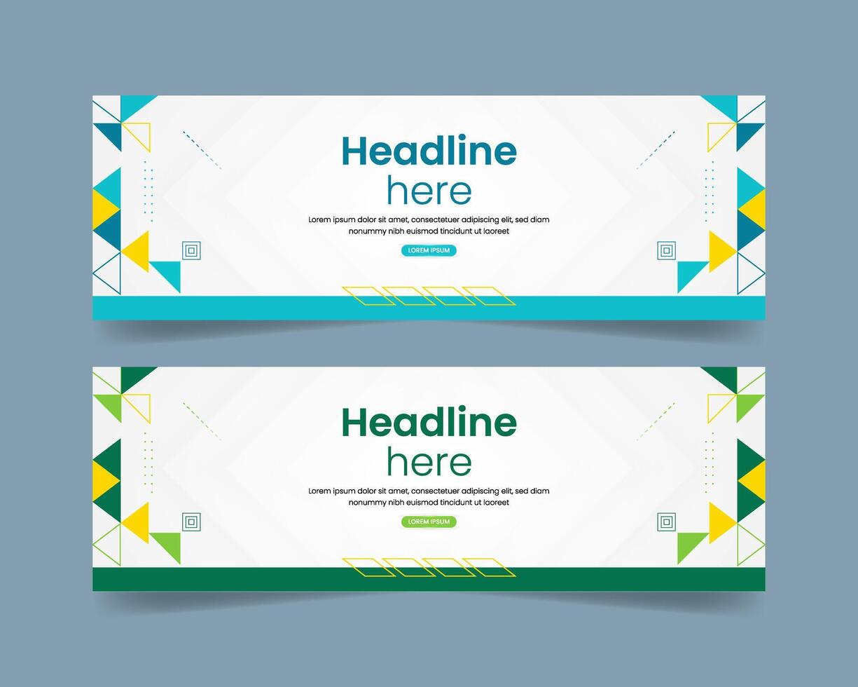 Geometric banner template vector