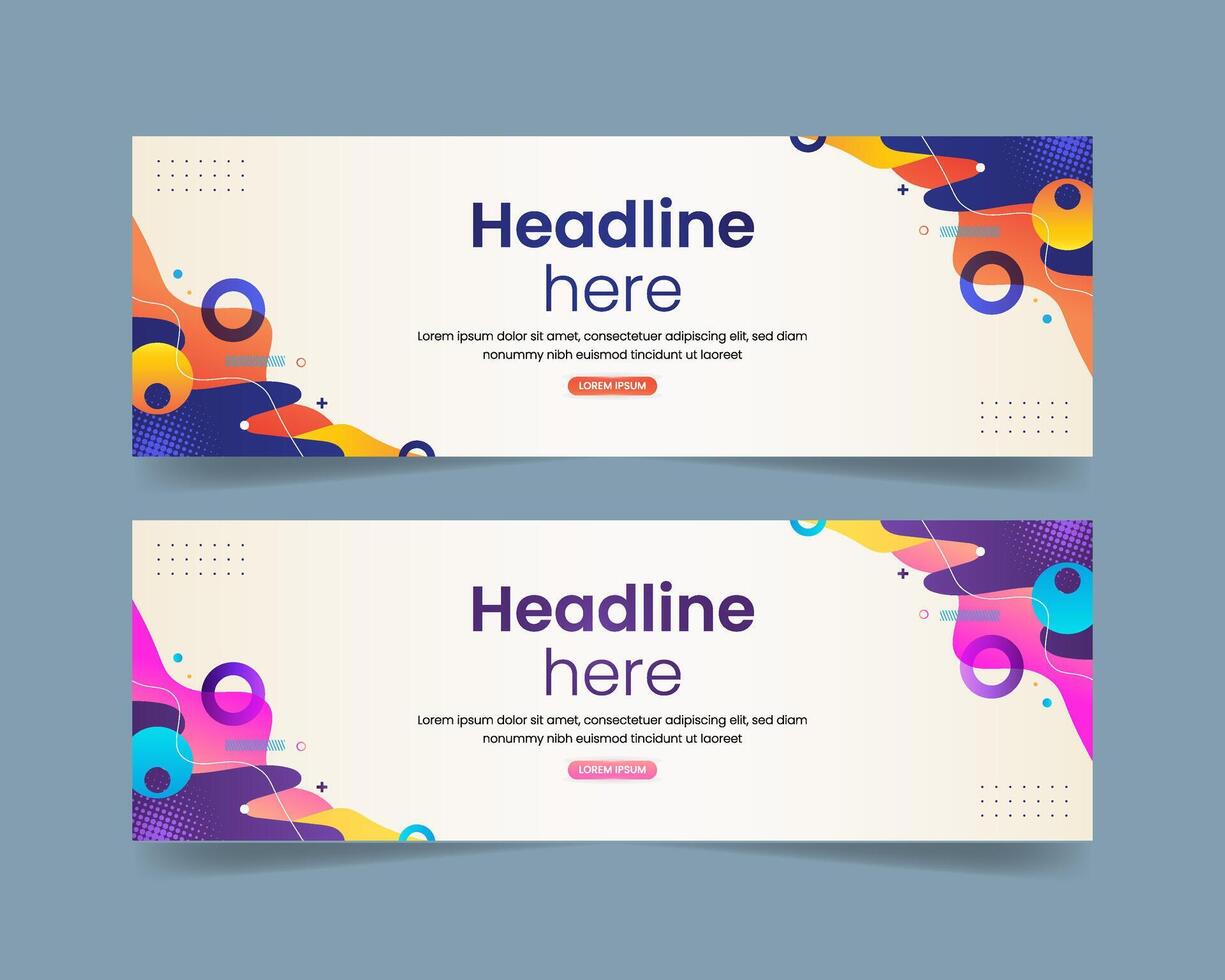 Abstract gradient banner template vector