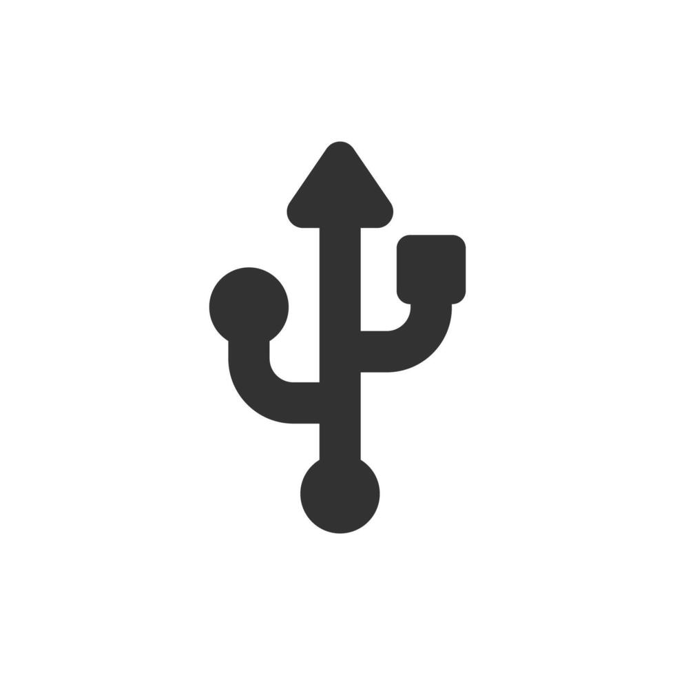 Usb port icon. Usb connection cable. Computer drive. vector