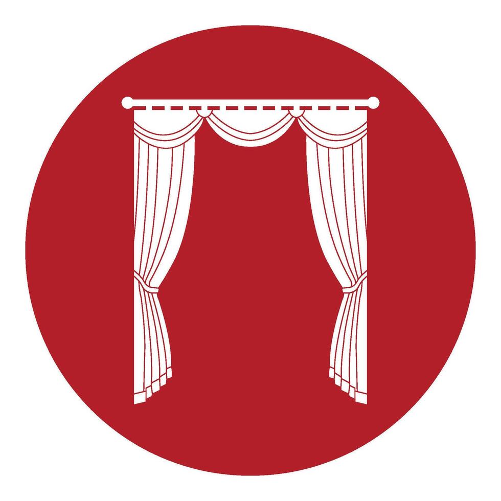 illustration of office and home window curtains vector