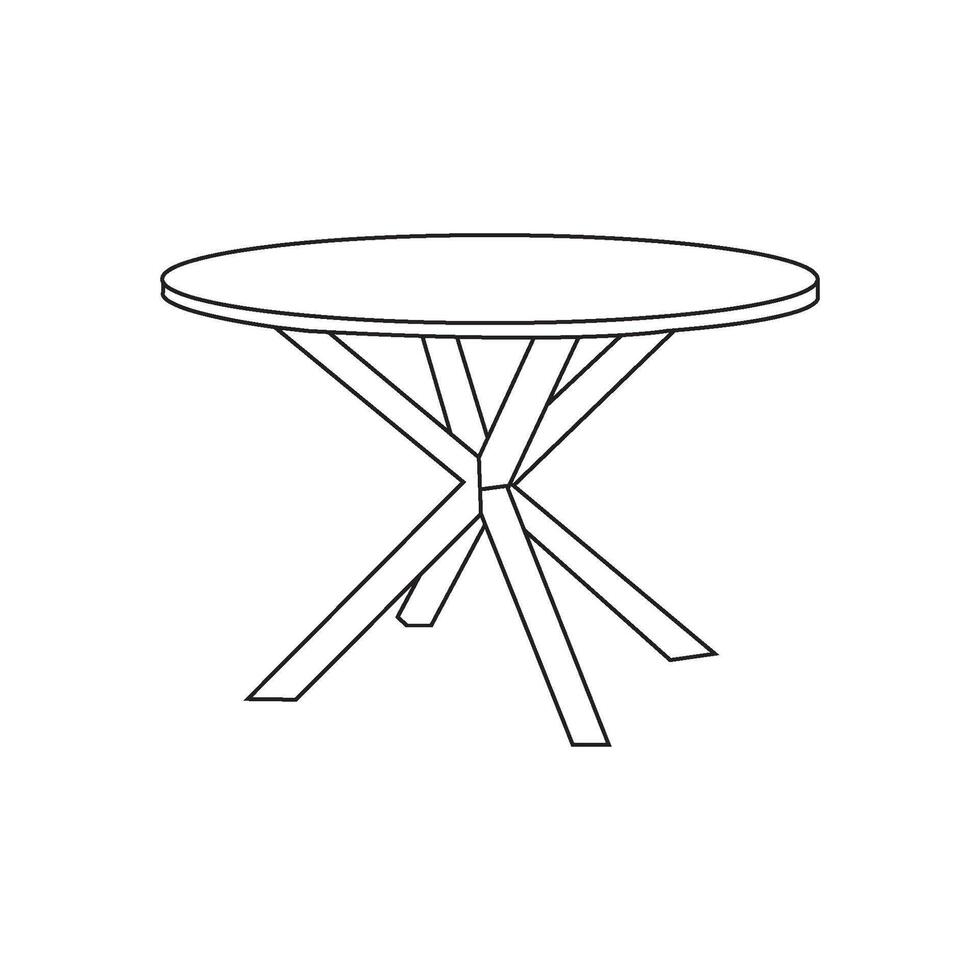 minimalist round table icon design vector