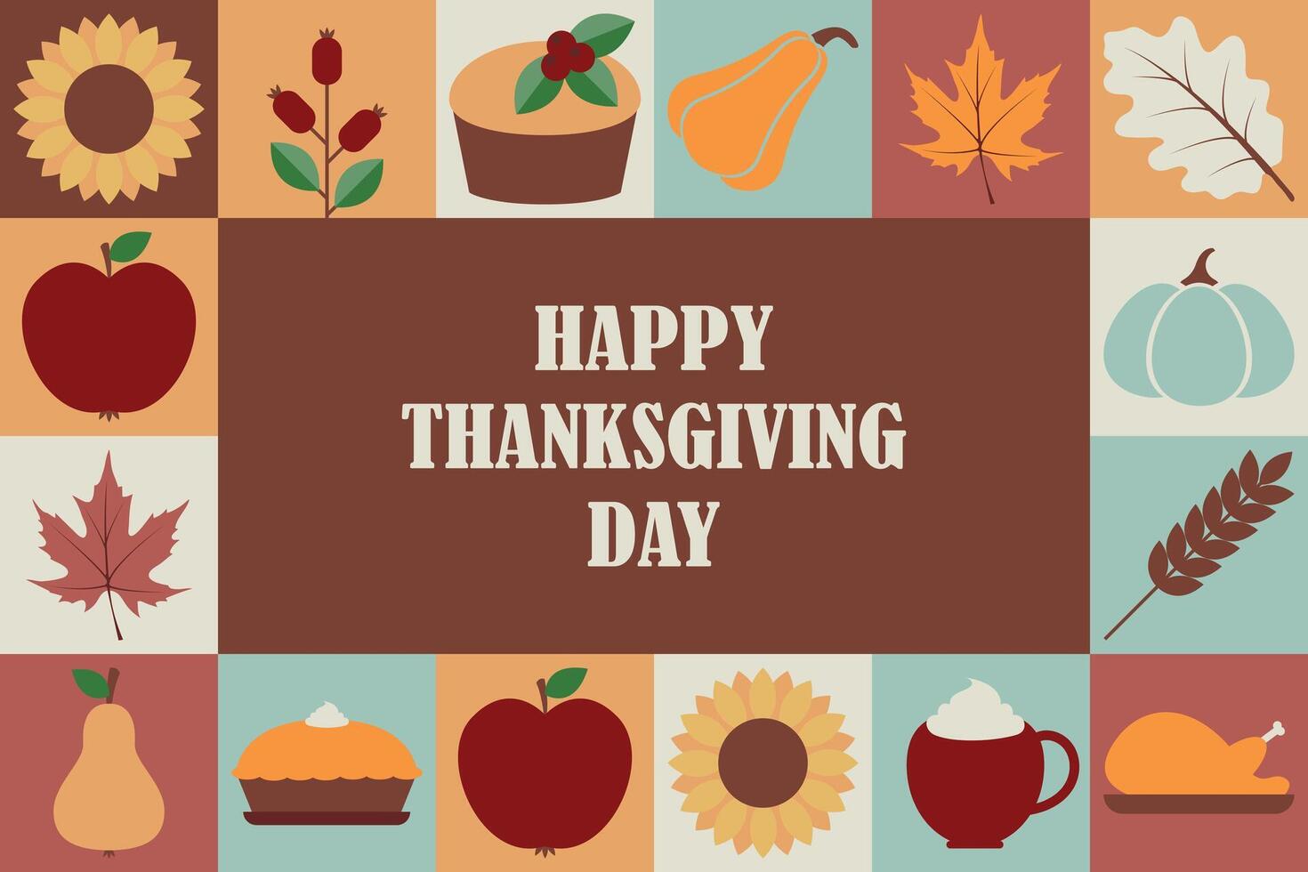 Happy Thanksgiving Day. Modern template design for background, banner, greeting card, poster with text inscription. illustration vector
