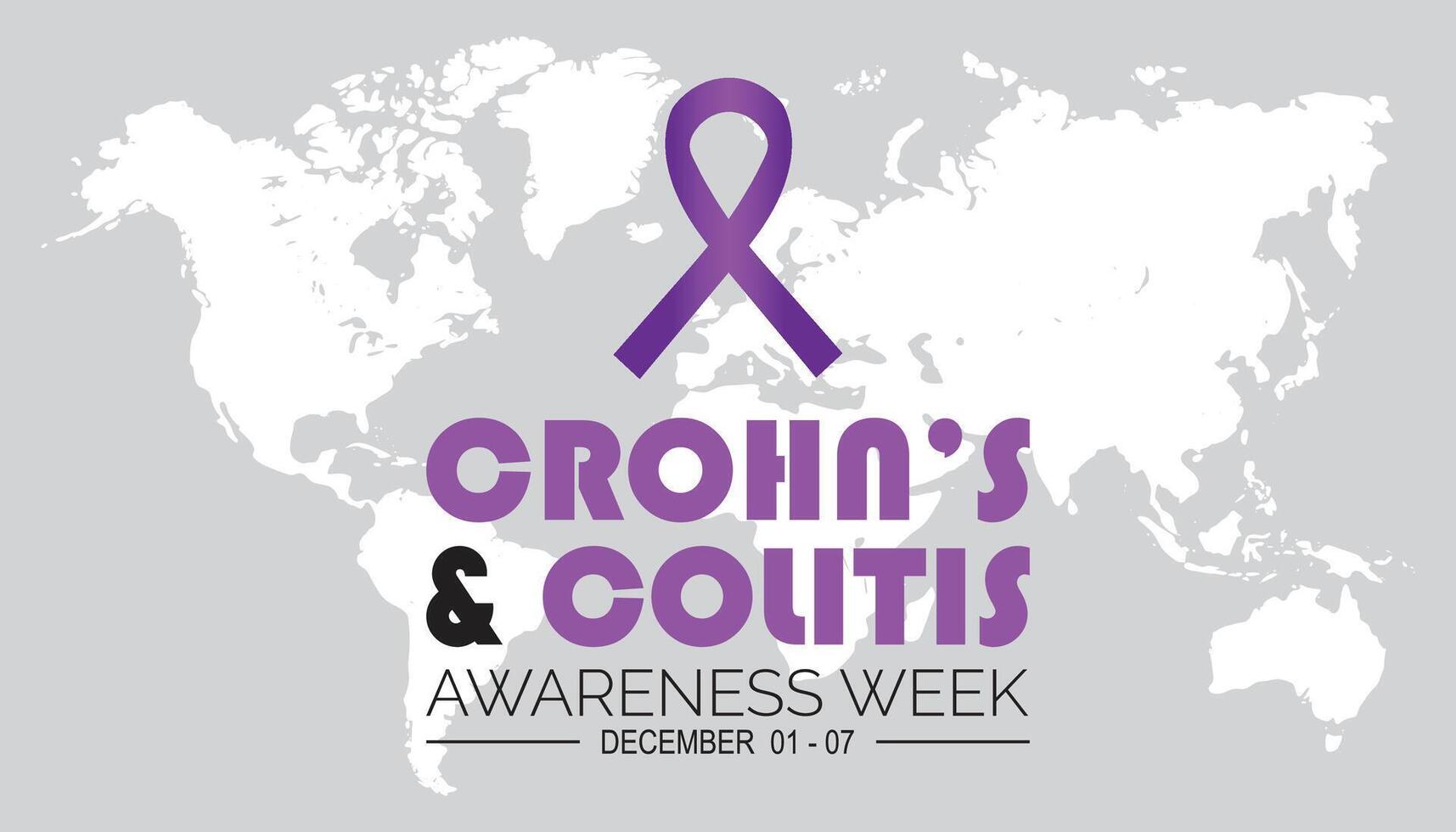 Crohns and Colitis Awareness Week is observed every year on December. Medical Healthcare Awareness concept. background, placard, banner template illustration design. vector