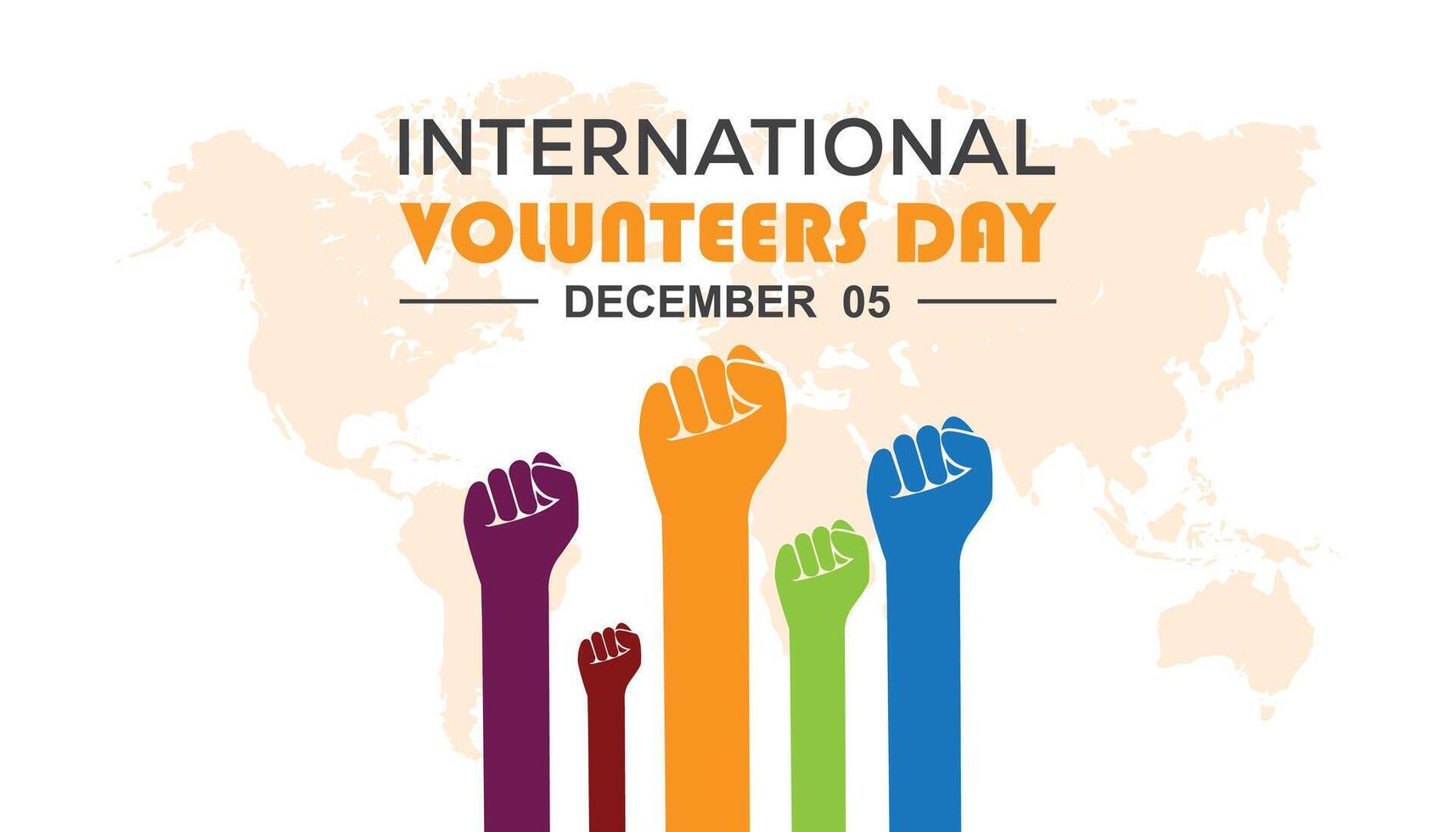 International Volunteers Day is observed every year on December. People Awareness concept. background, placard, banner template illustration design. vector