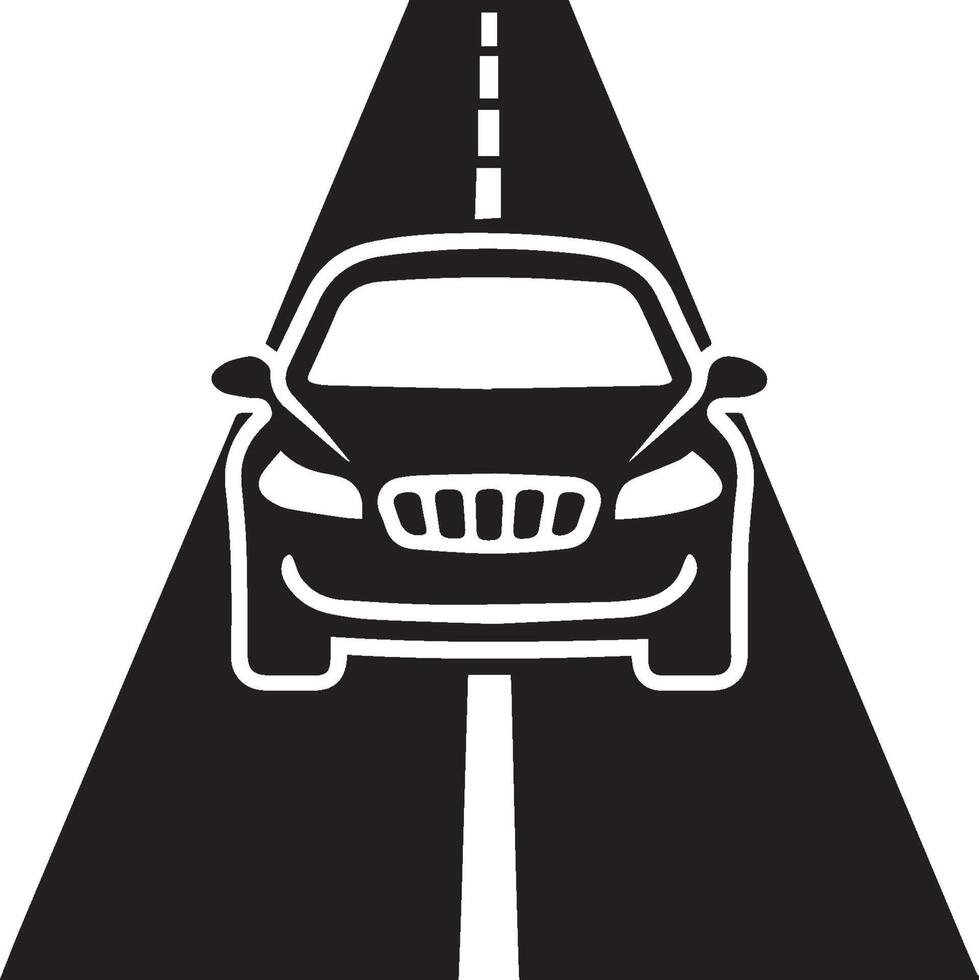 Car on the road icon vector