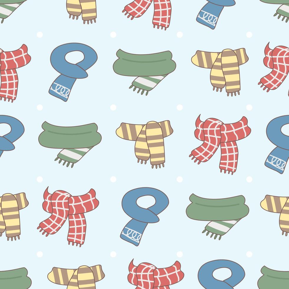 Seamless pattern with winter outfit vector