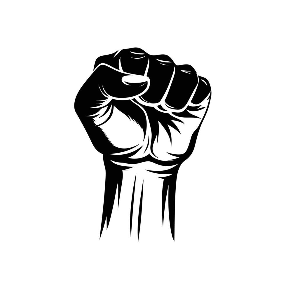 Fist Design Logo Silhouette Modern Symbol vector