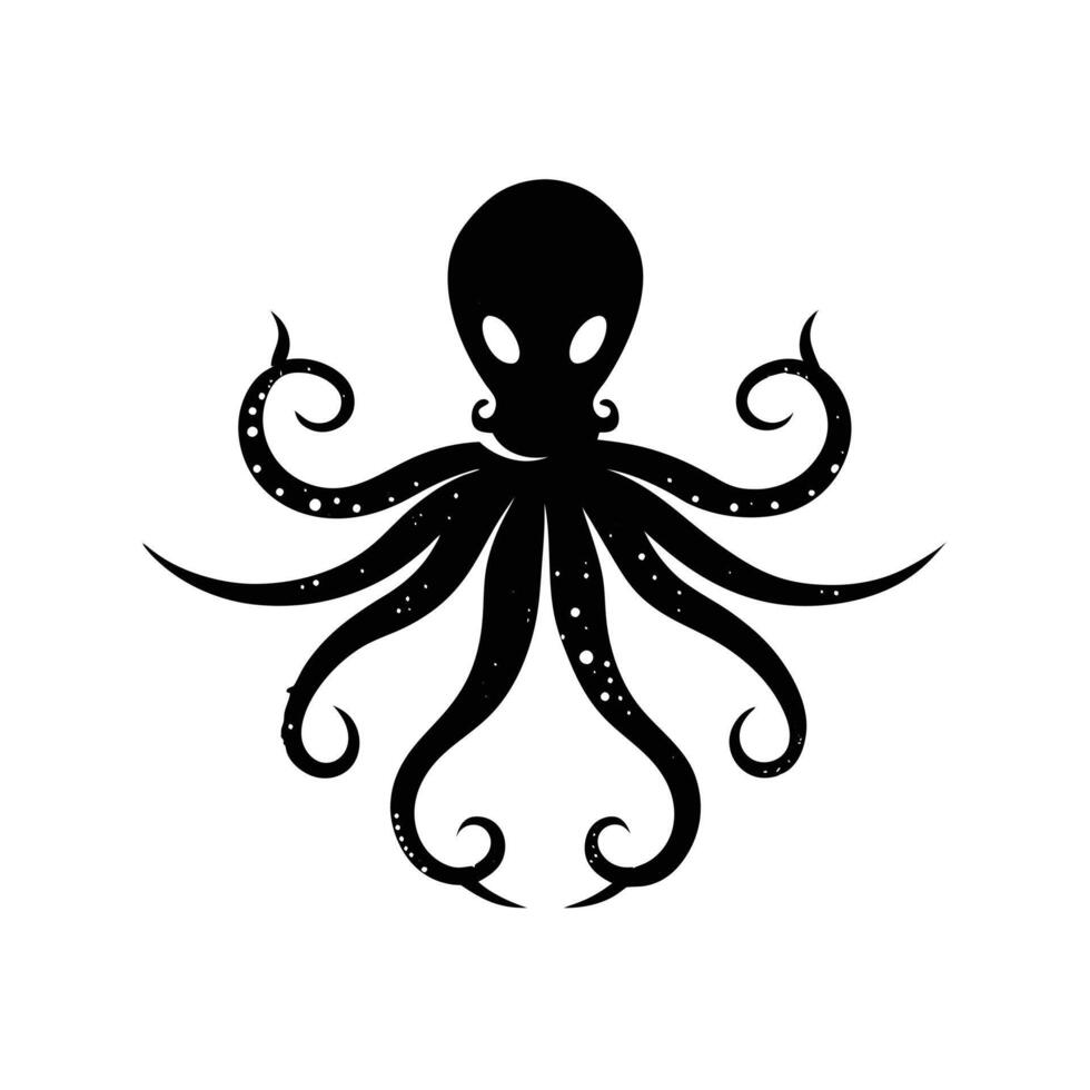 Octopus Silhouette Logo Icon Isolated vector