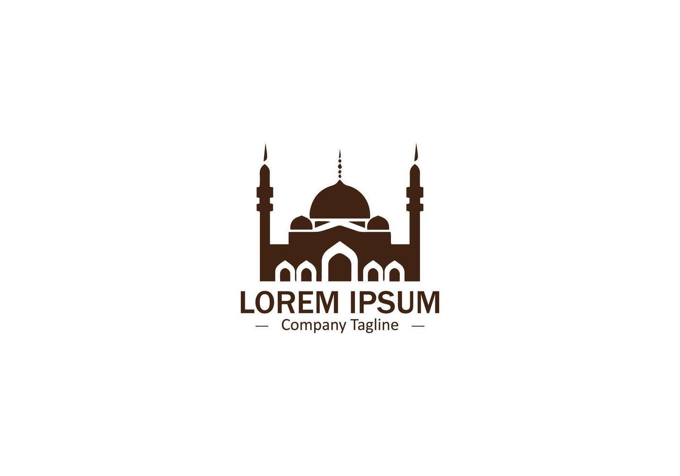 A striking silhouette of a mosque, ideal for Islamic organizations or charities logo icon . vector