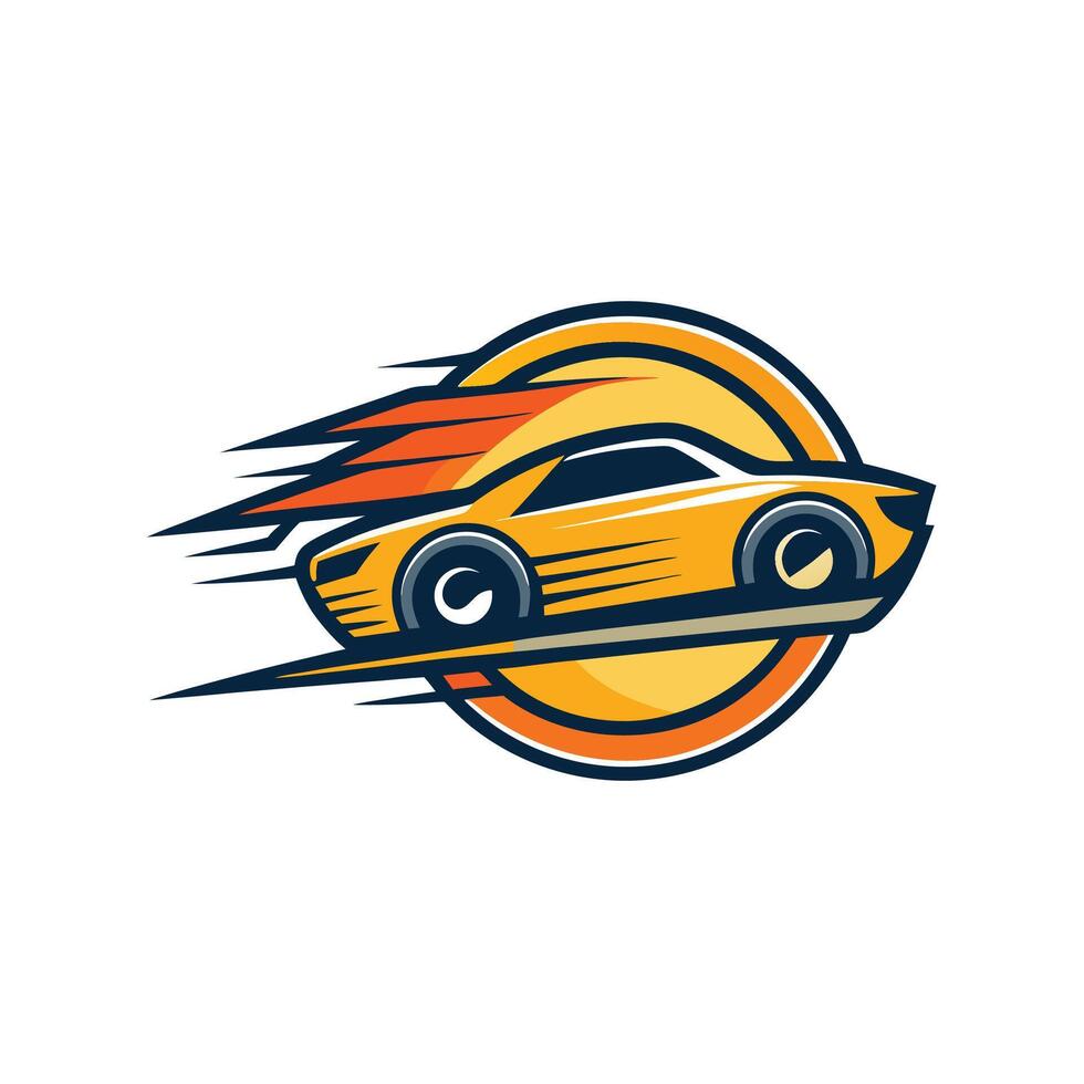 Sports car logo template auto car icon color elegant design vector