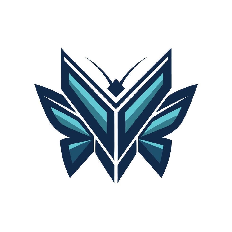 A stylized butterfly with a geometric design. The butterfly is composed of sharp logo icon vector