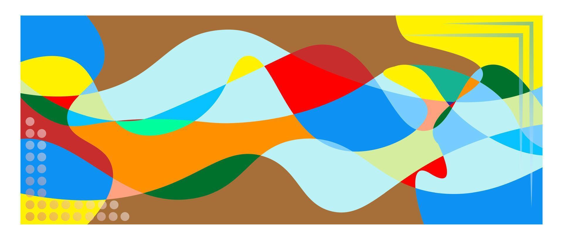 Colorful modern abstract wide banner. Busy abstract background. vector