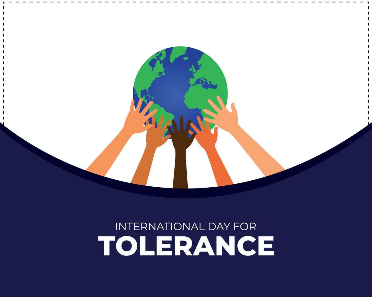 International Day for Tolerance. 16 November. Holiday concept. Template for background with banner, poster and card. Flat illustration vector