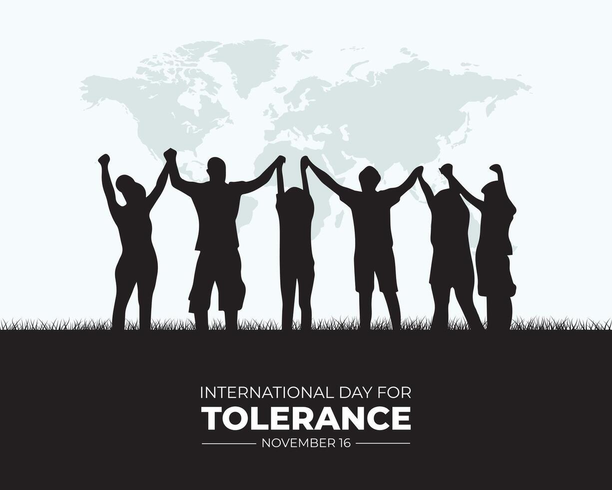 International Day for Tolerance. 16 November. Holiday concept. Template for background with banner, poster and card. Flat illustration vector