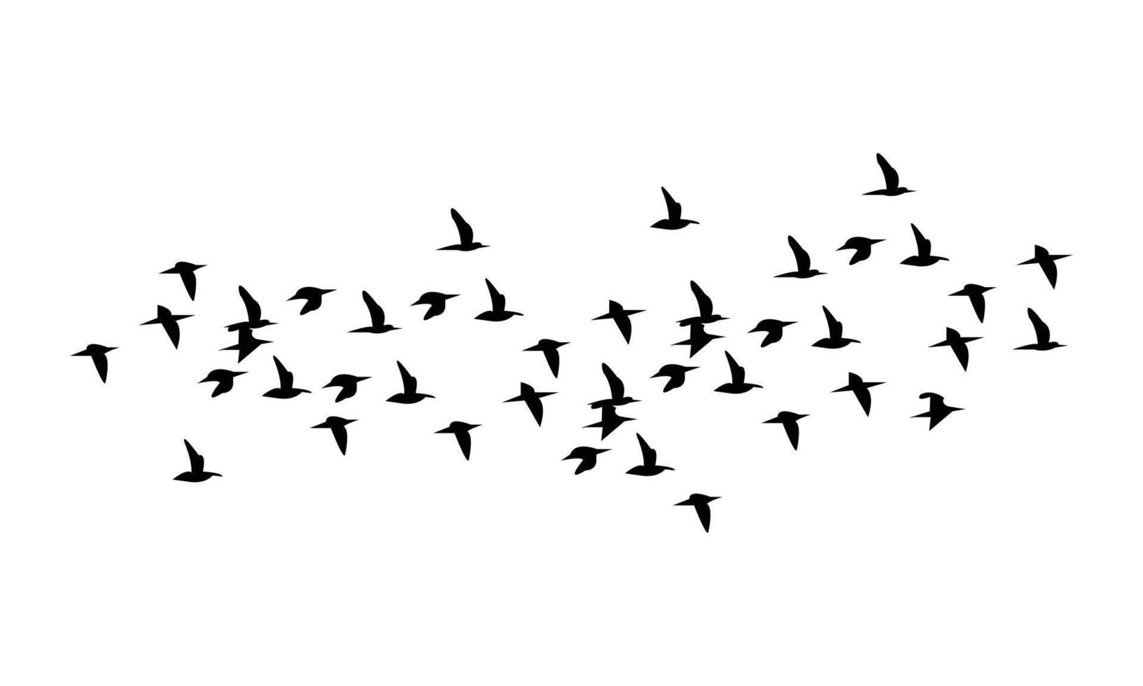 Many Birds Are Flying Silhouette Design. vector