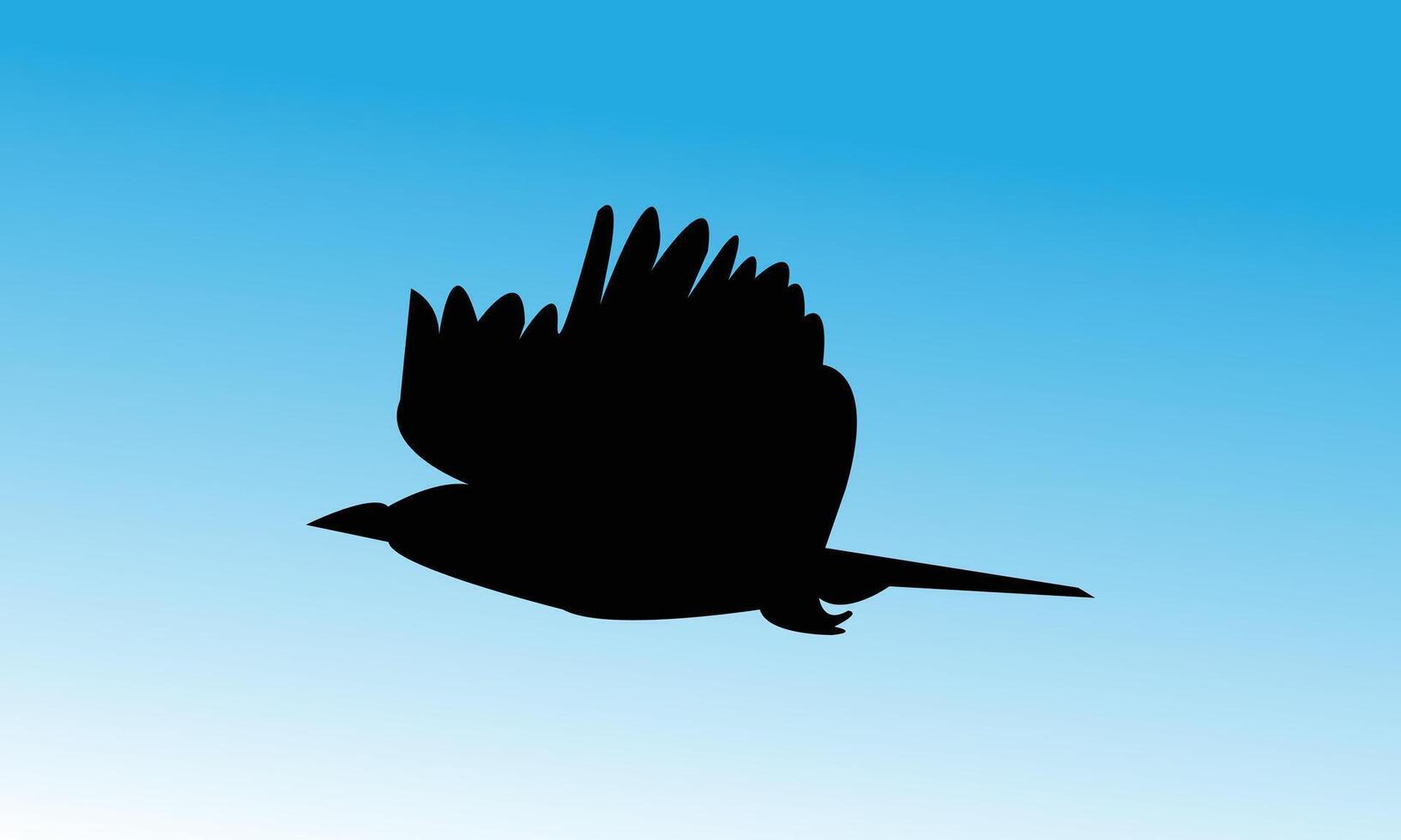 Black Bird Flying Alone vector