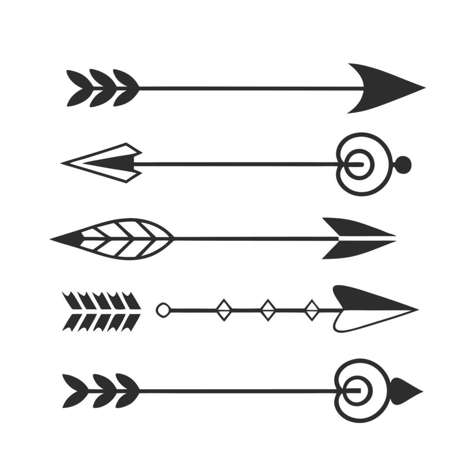 mple Arrow Silhouette Collection vector