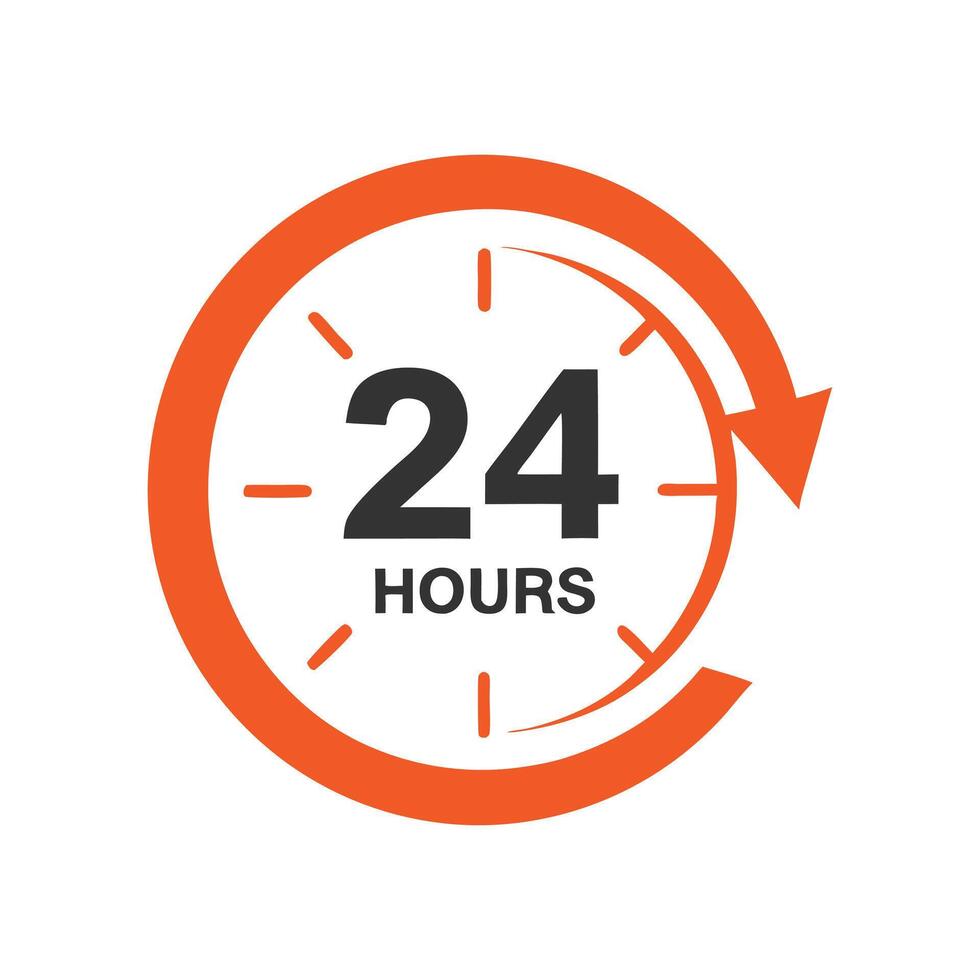 24 Hours Service Icon Design vector