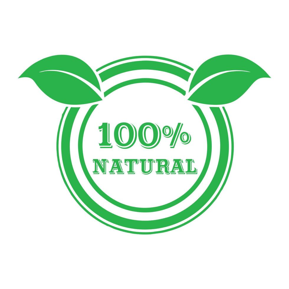 100 Percent Natural Emblem for Packaging vector