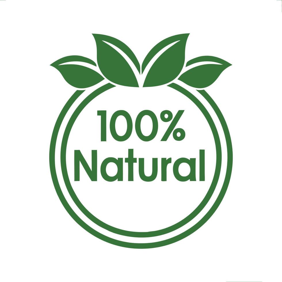 Eco-Friendly 100 Percent Natural Icon vector