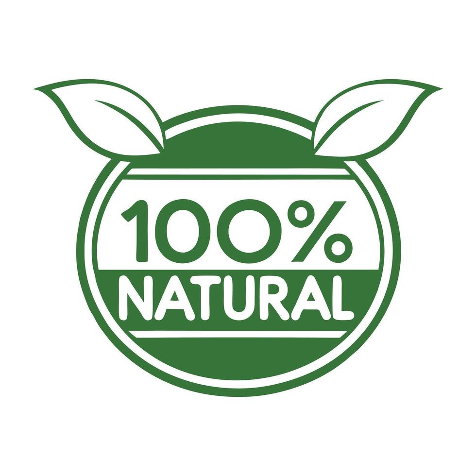 Green Label 100 Percent Natural Graphic vector
